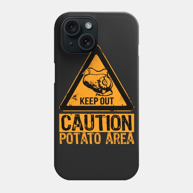 Potato Area - Funny Caution Sign - Portal Video Game Phone Case by BlancaVidal