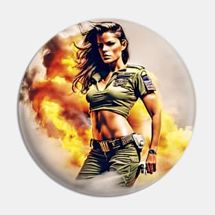 Military woman Pin