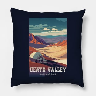 Death Valley National Park Vintage Travel  Poster Pillow