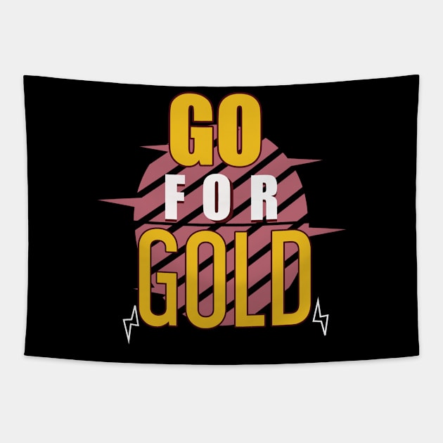 Gold Motivation Tapestry by CrissWild