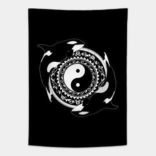 Yin and Yang Killer Whales Tapestry