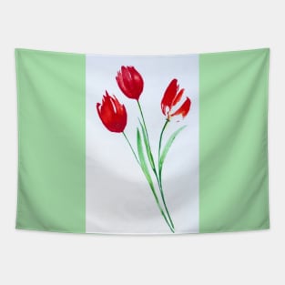 Red Tulips Tapestry