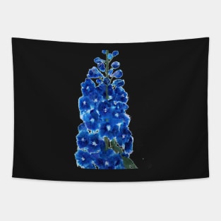 Blue Delphinium flower in collage Tapestry