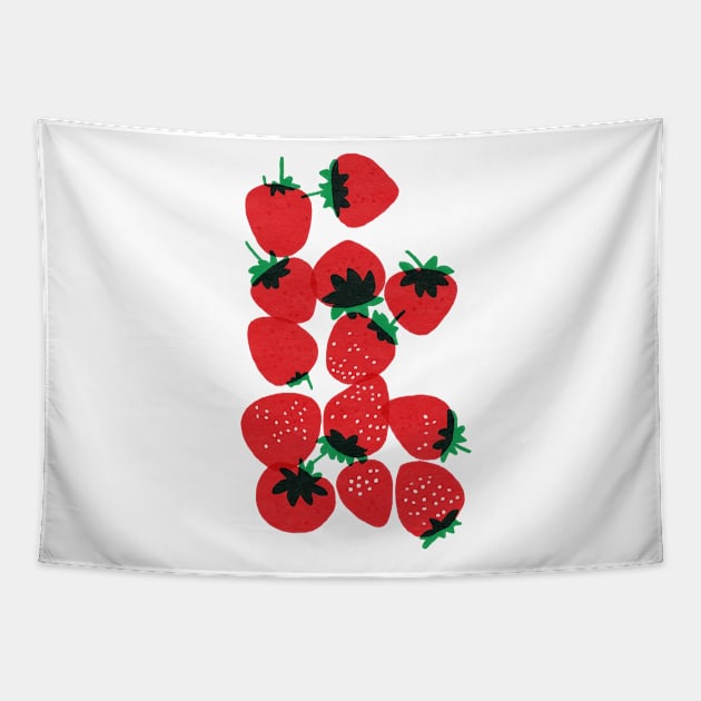 Red Cherries Tapestry by Premiered Apr