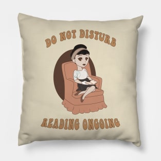 Old Style Cartoon pin up - do not disturb reading Pillow