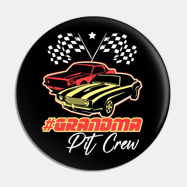 Grandma Pit Crew Race Car Birthday Party Racing Family Gigi Pin by artbooming