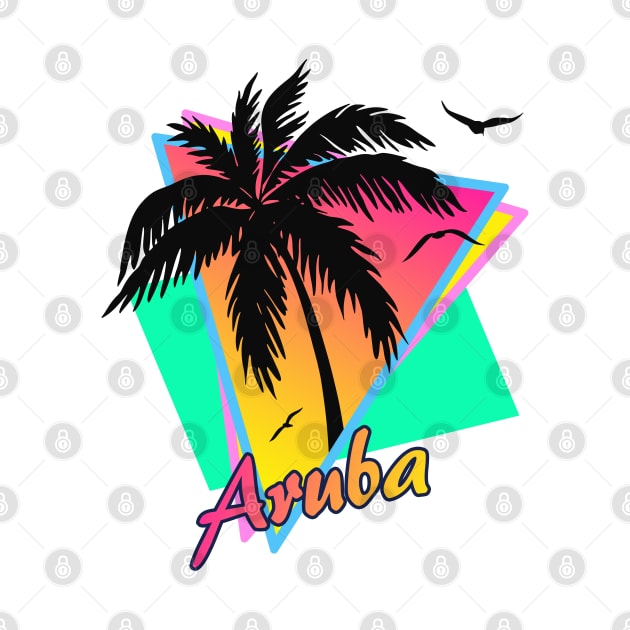 Aruba Cool 80s Sunset by Nerd_art