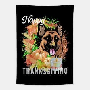 German shepherd Dog Owner Thanksgiving Celebration Harvest Tapestry