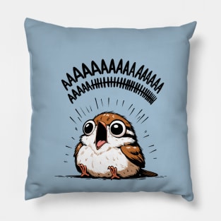 Little Screaming Sparrow Pillow