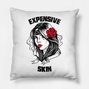 Expensive Skin Girl With A Rose Tattoo Lover Pillow