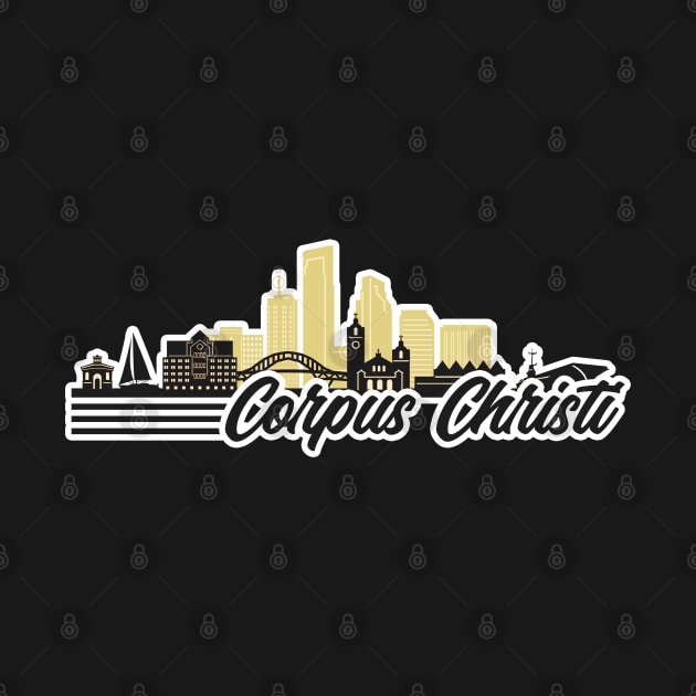 Corpus Christi skyline retro design by SerenityByAlex