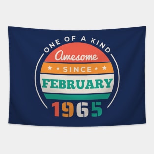 Retro Awesome Since February 1965 Birthday Vintage Bday 1965 Tapestry