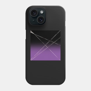 Gradient black and purple W. Metallic lines Phone Case