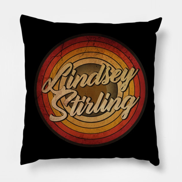 arjunthemaniac,circle retro faded Lindsey Stirling Pillow by arjunthemaniac