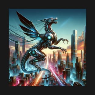 Neon Drake: Guardian of the Future Metropolis T-Shirt