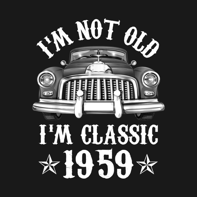 63 Year Old Vintage 1959 Classic Car 63rd Birthday Gifts by Rinte