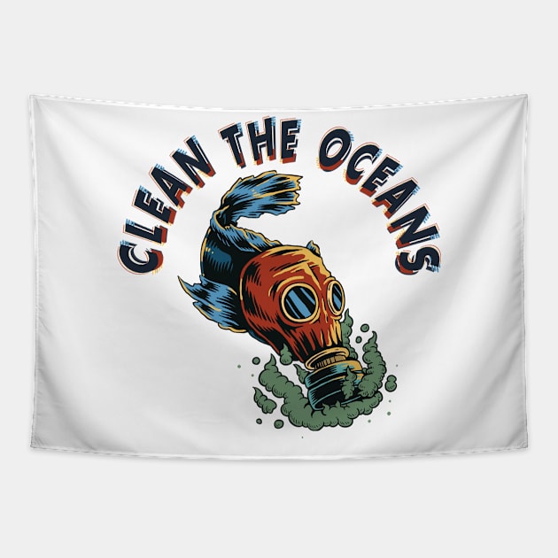 Clean the Oceans - Fish Tapestry by UnluckyDesigns