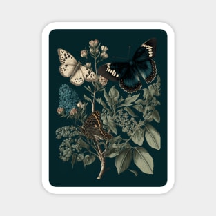 Cottagecore Moths and Butterflies | Sage Green and Teal Magnet