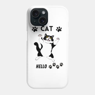 cat say hello Phone Case