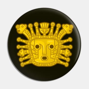 Ancient peruvian Incaic sun god knwowed as "Inti" representation Pin