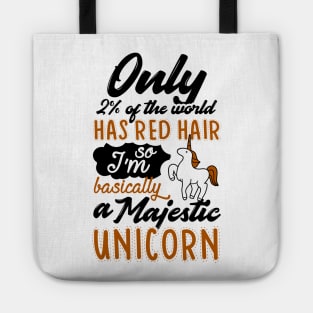 Red Hair Unicorn Tote