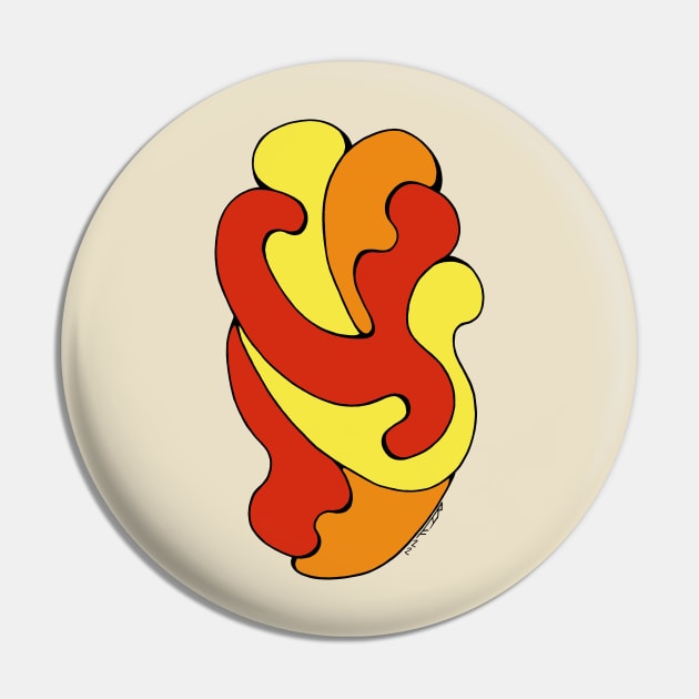 Embracing Curves (Yellow, Red, Orange) Pin by AzureLionProductions