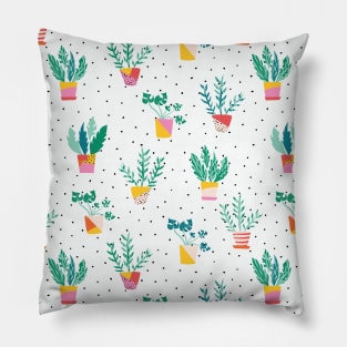 Colorful Plant Pots Pillow