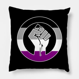 Black Lives Matter Fist Circled LGBTQ Flag Asexual Pillow