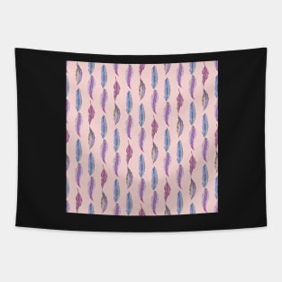 Boho Chic Feather Pattern - Peach Background Tapestry