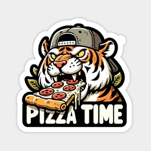 tiger eating slice a pizza Magnet