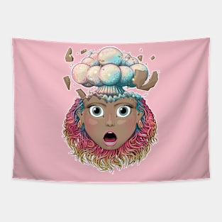 Reva Prisma exploding face emoji Tapestry