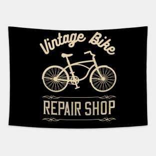 Vintage Bike Repair Shop Tapestry