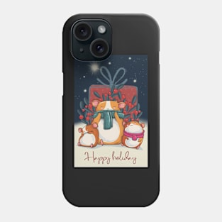 Happy holiday! Three Guinea pigs enjoy the Christmas season with full stomachs Phone Case