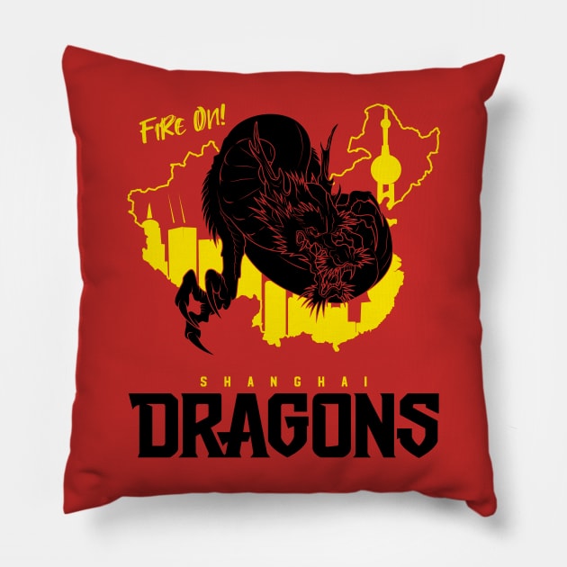 Shanghai DRAGONS Pillow by SerenityDiscord