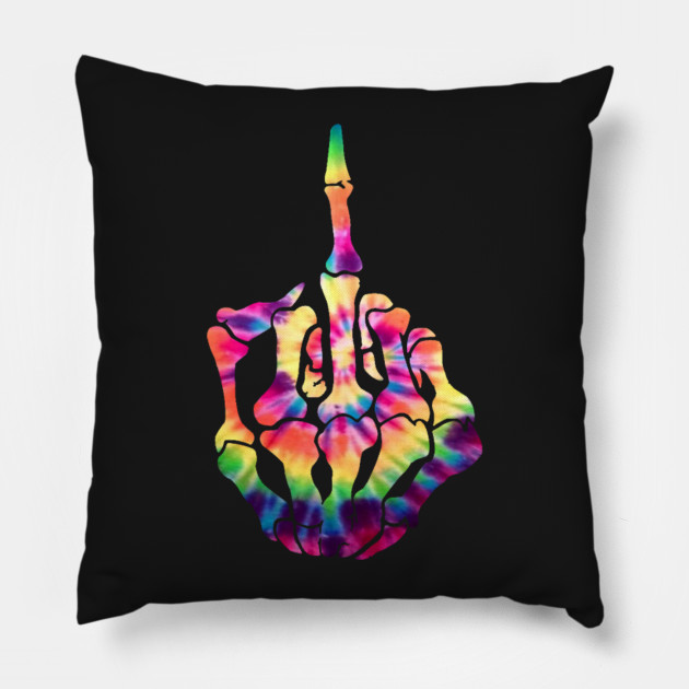 Skeleton Middle Finger Flipping the Bird Tie Dye Tee