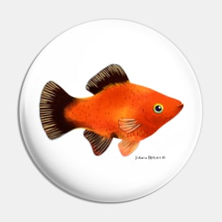 Red Wagtail Platy Fish Pin
