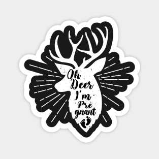 Oh Deer I'm Pregnant Gift, Christmas Pregnancy Announcement, Funny Pregnancy Announcement Magnet