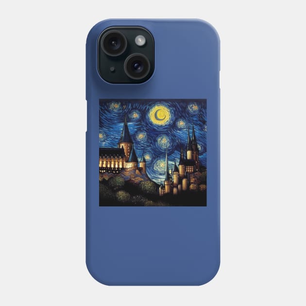 Starry Night Wizarding School Van Gogh Phone Case by Grassroots Green