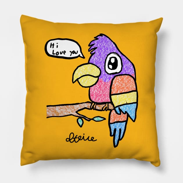 Hi, I love you Pillow by Stevie's Tees