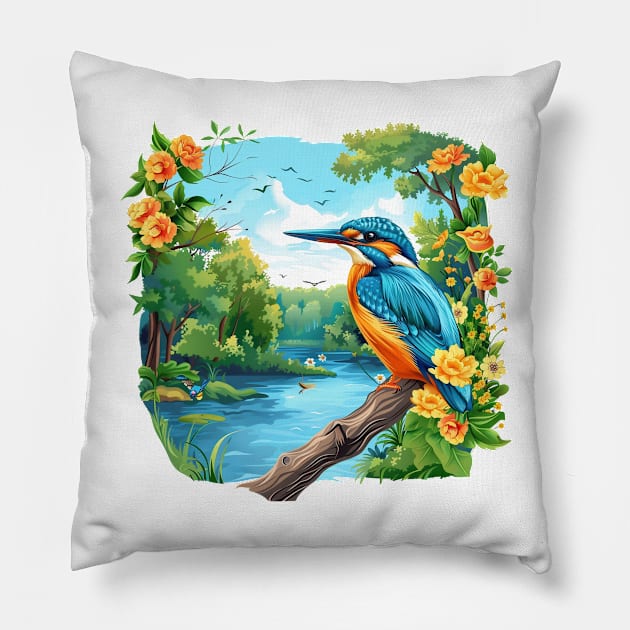 Kingfisher Pillow by zooleisurelife