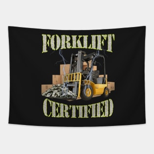 Funny Forklift Operator Forklift Certified Retro Tapestry