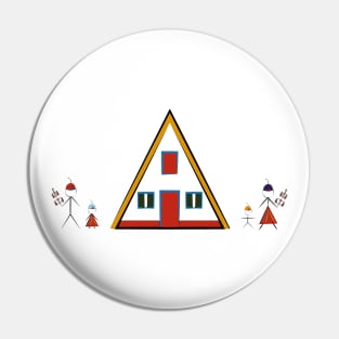 Madeira Island Stick Figure Family inspired by Folklore and Santana House Pin