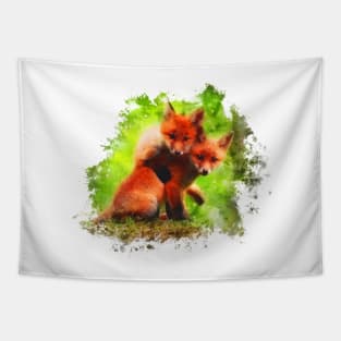 Baby Foxes Tapestry