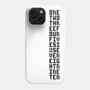 Stacked Pixel Numbers 1 to 10 Phone Case