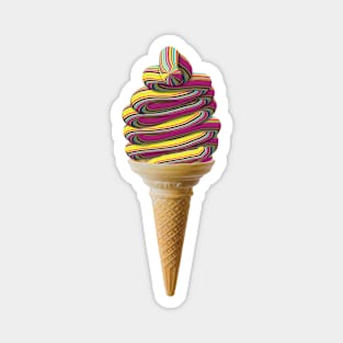 Trippy Soft Serve Cone Magnet