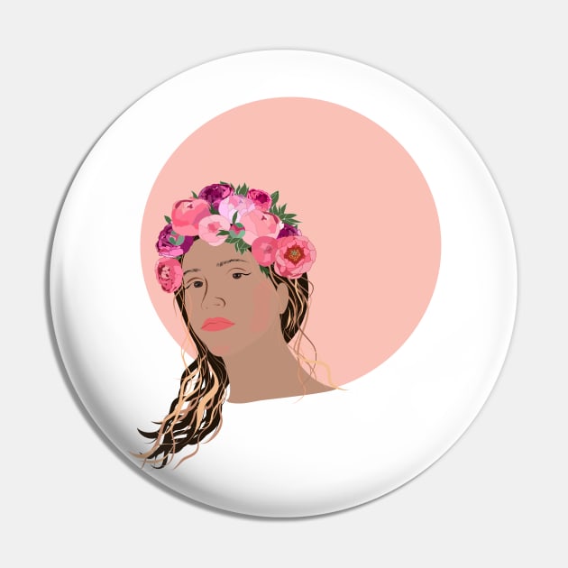 Girl in flower crown Pin by Orangerinka