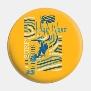 High wave Surf Riders Pin