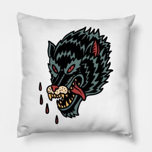 angry wolf Pillow