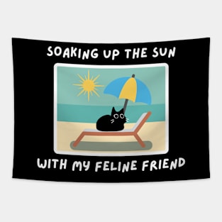 SOAKING UP THE SUN WITH MY FELINE FRIEND 2 Tapestry