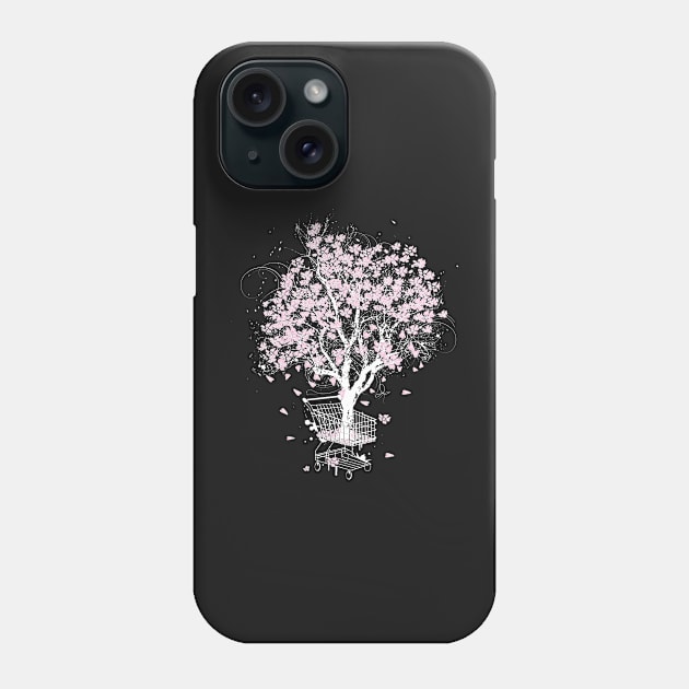 Spring tree in shopping cart Phone Case by Kisho